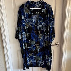 NEW KS Island 4 XL Tall Tropical Print Button-Up Hawaiian Shirt